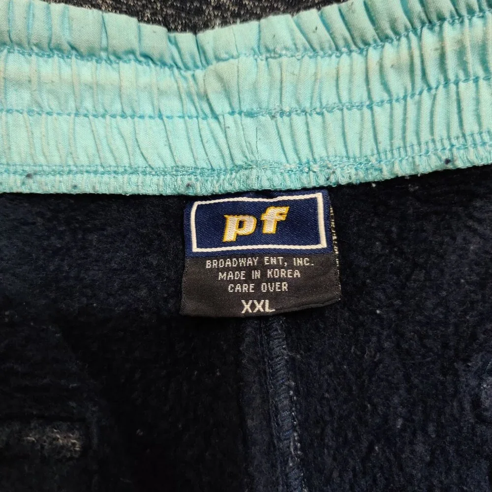 PF XXL Blue Cargo Shorts Baggy Y2K Skater Embroidered Graphic Hip Hop Vintage